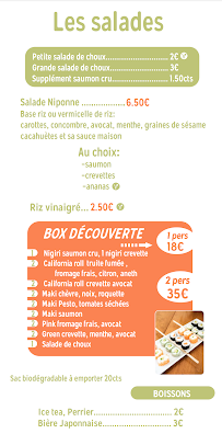 Menu / carte de Sushi'z à Dalou