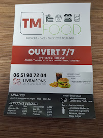 Menu / carte de TM Food à Seyssinet-Pariset