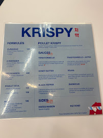 Krispy Korean Chicken I Poulet frit coréen à Paris carte