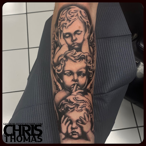 Explore matching halloween tattoo ideas, creative tattoo ideas in Sherwood, available at Golden Lotus Tattoo Studio