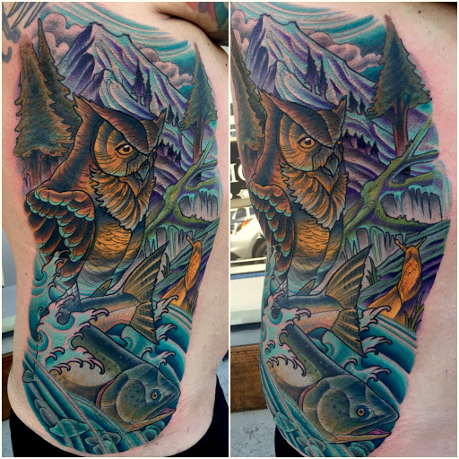 Explore middle arm tattoo ideas, creative tattoo ideas in San Diego, available at Remington Tattoo Parlor