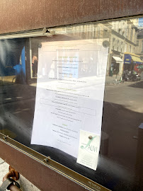 Restaurant L'Alivi à Paris (le menu)