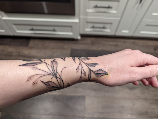 Explore black lab tattoo ideas, creative tattoo ideas in Omaha, available at Ironwood Ink