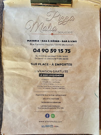 Menu / carte de Au Comptoir de Malia à Mallemort