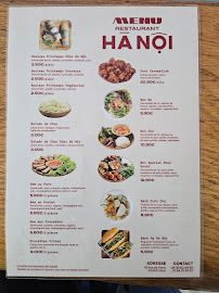 Restaurant vietnamien Restaurant Hanoï à Vitré (le menu)