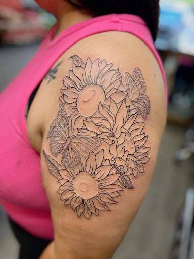 Explore horror half sleeve tattoo ideas, creative tattoo ideas in Hinesville, available at Venom and Virtue