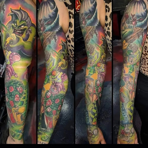 Explore lion chest tattoo ideas, creative tattoo ideas in Yucca Valley, available at Strata Tattoo Lab LLC