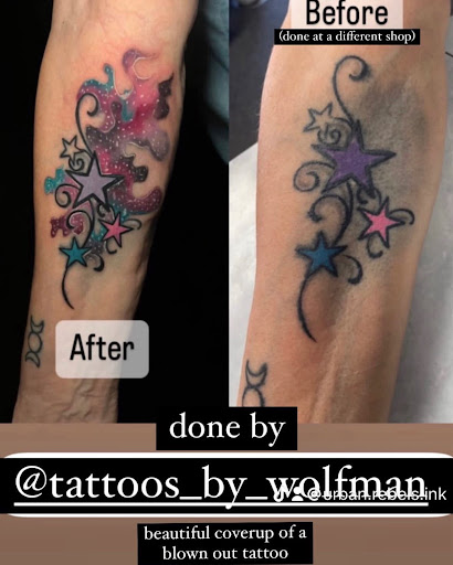 Explore cross tattoo cover up ideas, creative tattoo ideas in Schaumburg, available at Urban Rebels Ink