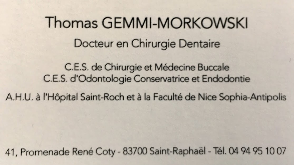 Docteur Thomas Gemmi Morkowski à Saint-Raphaël