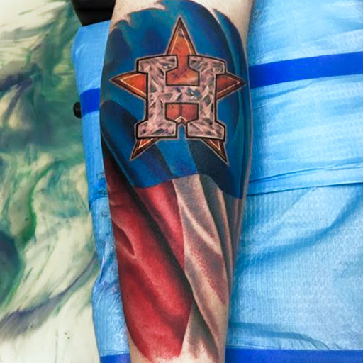 Explore tattoo ideas for men's back, creative tattoo ideas in Galveston, available at Von Striga Art Parlor