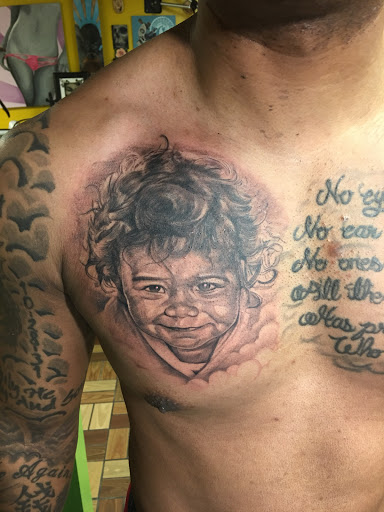 Explore mens back tattoos ideas, creative tattoo ideas in Mcallen, available at World Famous La Mancha Tattooz
