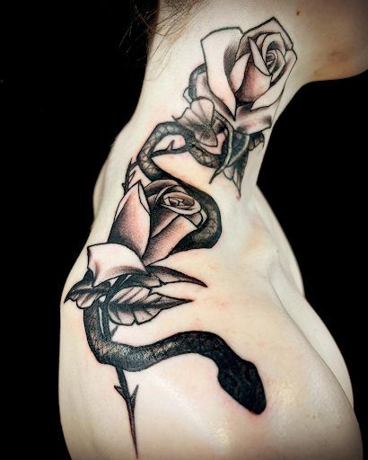 Explore color tattoo ideas, creative tattoo ideas in Port Orange, available at Electric Shark Tattoo Studio