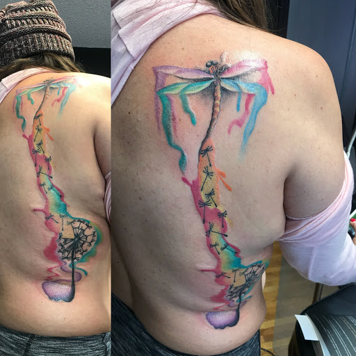 Explore chest and shoulder tattoo ideas, creative tattoo ideas in Elk River, available at Subjective Art Tattoo, LLC