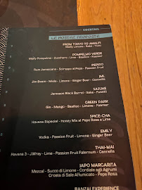 Menu du Banzai Salerno à Salerno