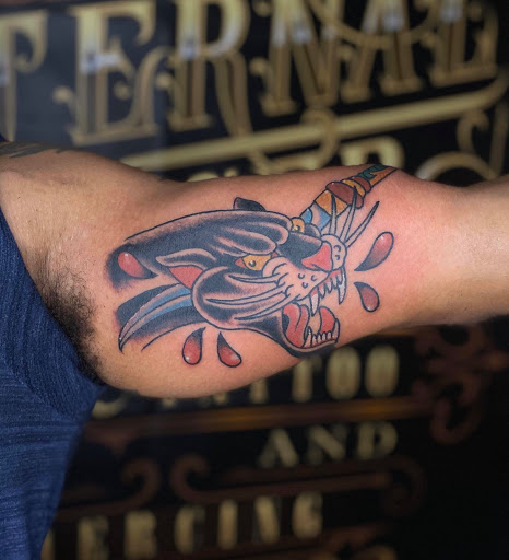Explore san judas tattoo ideas, creative tattoo ideas in Lake Villa, available at Eternal Tiger Tattoo
