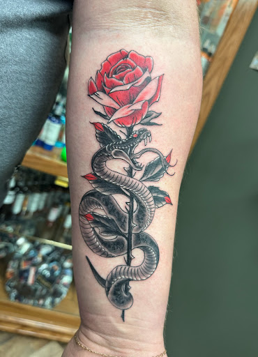 Explore tattoo ideas leg calf, creative tattoo ideas in Vincennes, available at Silver Owl Tattoo