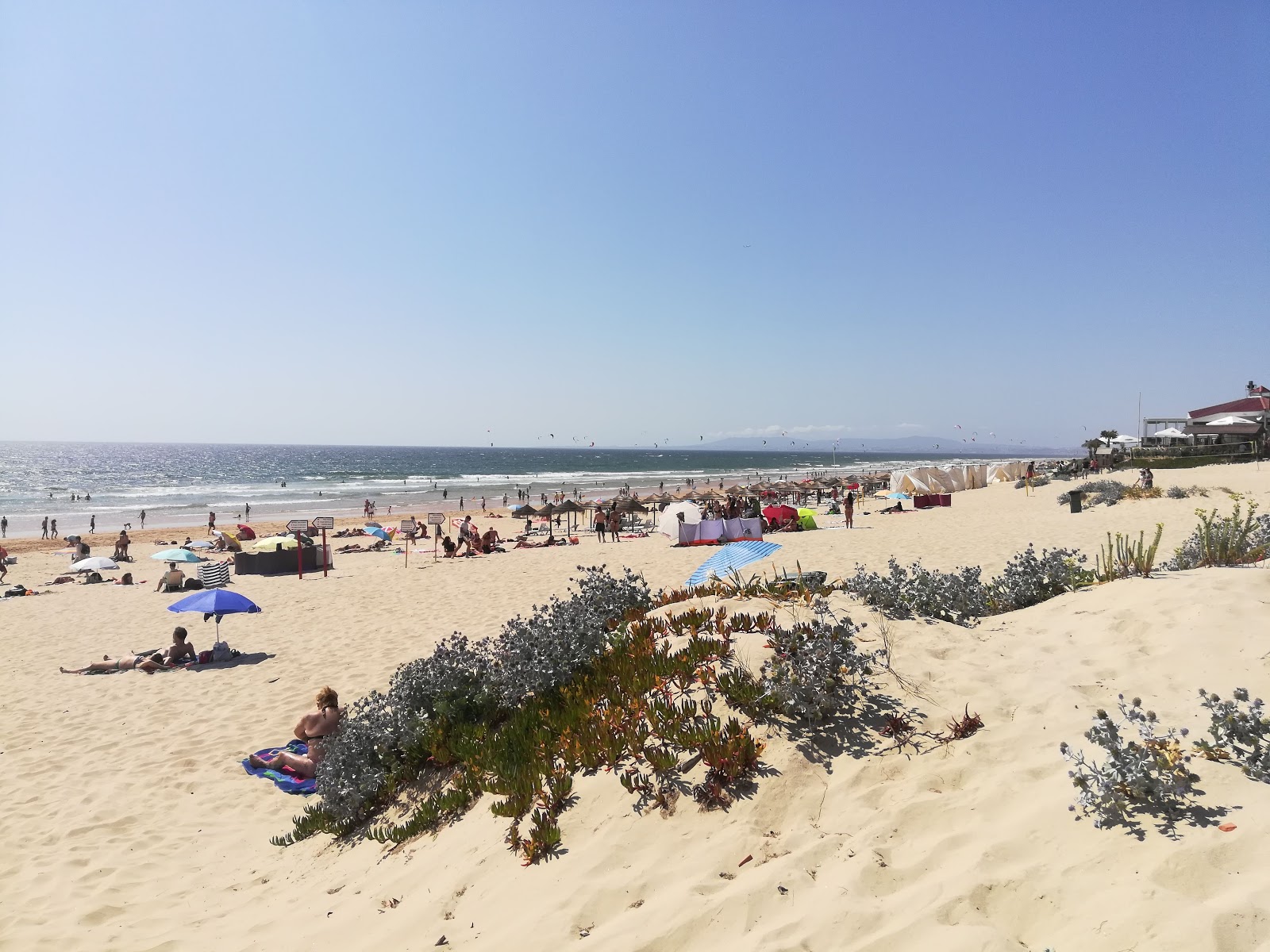 Foto af Praia da Fonte da Telha med lang lige kyst