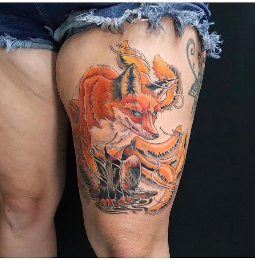 Explore ocean sleeve tattoo ideas, creative tattoo ideas in Jamestown, available at Black Cherry Tattoo Co.