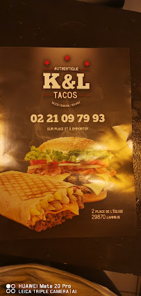 Restauration rapide K&L Tacos à Lannilis (le menu)