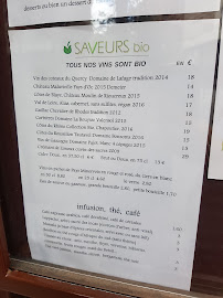 Carte du Restaurant Saveurs à Toulouse