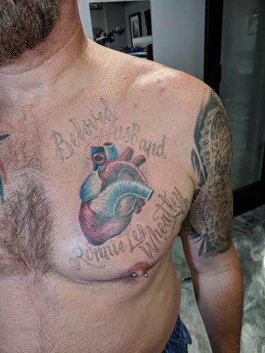 Explore memorial dog tattoo ideas, creative tattoo ideas in Edgewood, available at Evolved Body Arts