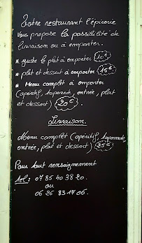 Carte du Restaurant l'épicerie Beaucaire à Beaucaire