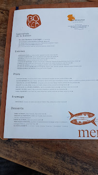 Restaurant méditerranéen Bocca Nissa à Nice (le menu)