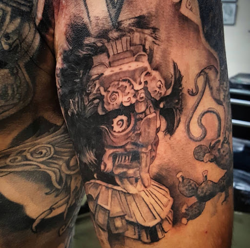 Explore black and grey half sleeve tattoo ideas, creative tattoo ideas in San Diego, available at Ink Mindset Studios
