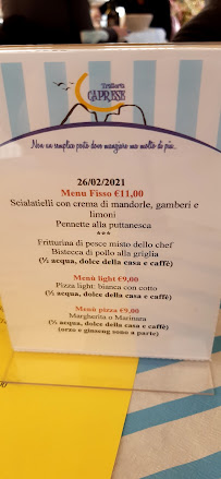 Caprizza Torino à Turin menu