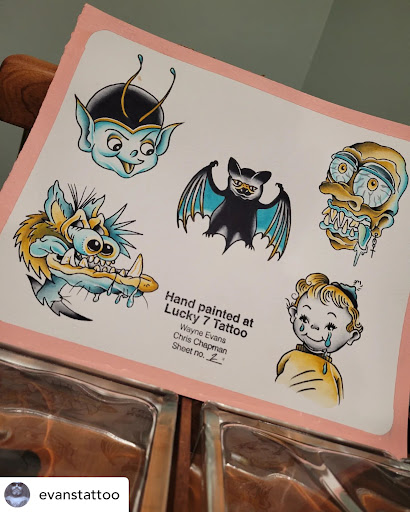 Explore tattoo outline ideas, creative tattoo ideas in Libertyville, available at Lucky Seven Tattoo