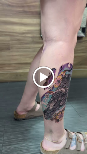 Explore leg tribal tattoo ideas, creative tattoo ideas in Abington, available at Ink Boss Tattoo & Piercing Studio