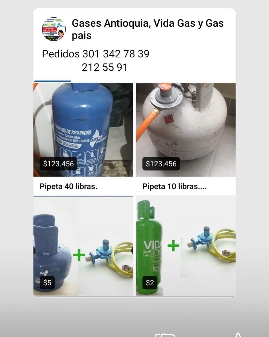 Distribuidora de gases antioquia Vidagas y Gaspais