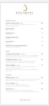 Menu / carte de SAGARESE à San Vito Chietino