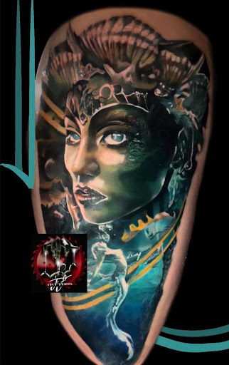 Explore animal sleeve tattoo ideas, creative tattoo ideas in Washington, available at Moore-Stone Ink