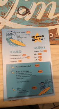 Restauration rapide Surf n' Burger à Mont-de-Marsan (le menu)