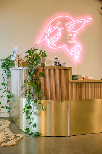 Explore front thigh tattoo ideas, creative tattoo ideas in Athens, available at Pink Goblin Tattoo & Piercing