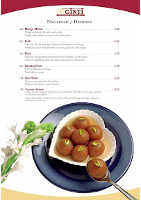 Ginti Indian Restaurant à Cologne menu