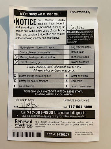 Window Installation Service «Renewal by Andersen of Central Pennsylvania», reviews and photos, 4856 Carlisle Pike, Mechanicsburg, PA 17050, USA