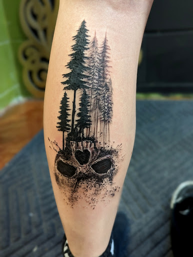 Explore calf tattoo ideas men, creative tattoo ideas in Longwood, available at Trinity Tattoo Co Inc