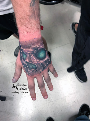 Explore gravestone tattoo ideas, creative tattoo ideas in San Diego, available at Wylde Sydes Tattoo & Body Piercing