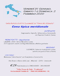 Menu / carte de Alla Pesa di Orti - Trattoria Bar à Orti