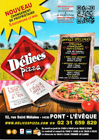 Delices Pizza à Pont-l'Évêque carte