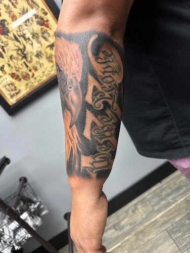 Explore leg tattoo ideas men, creative tattoo ideas in El Paso, available at American Tattoo Society of Ft Bliss