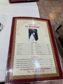 Restaurant Le Berbère à Villemomble - menu / carte