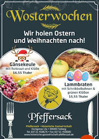 Restaurant Historische Gastwirtschaft Pfeffersack à Freiberg (le menu)