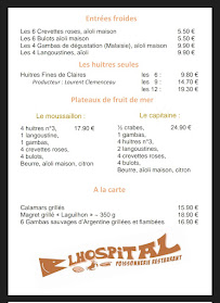 Carte du Poissonnerie&Restaurant Lhospital à Lons