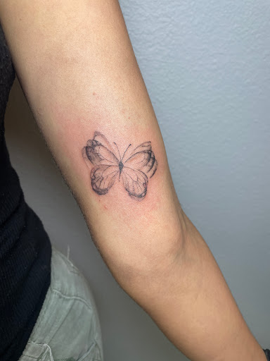 Explore butterfly tattoo ideas for females, creative tattoo ideas in Rancho Cucamonga, available at The Tattoo Gemologist