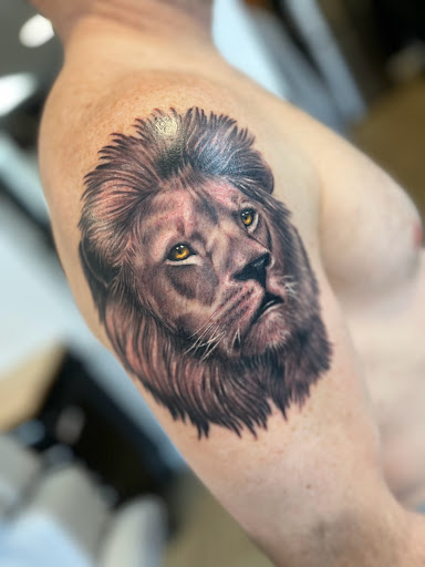 Explore tiger tattoo ideas for men, creative tattoo ideas in Castle Rock, available at Studio 38 Tattoo and Gallery