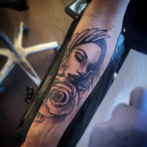 Explore goddess tattoo ideas, creative tattoo ideas in Medina, available at Greasers Ink