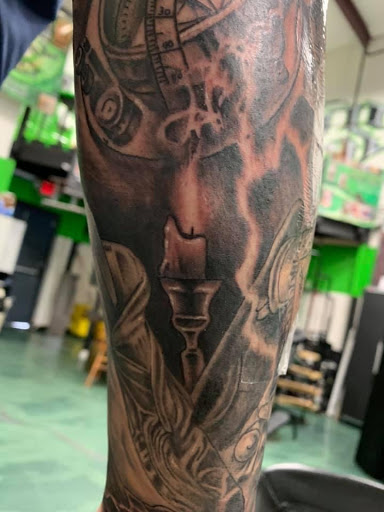 Explore church tattoo ideas, creative tattoo ideas in Roanoke, available at Saint Cecilias Art Studio
